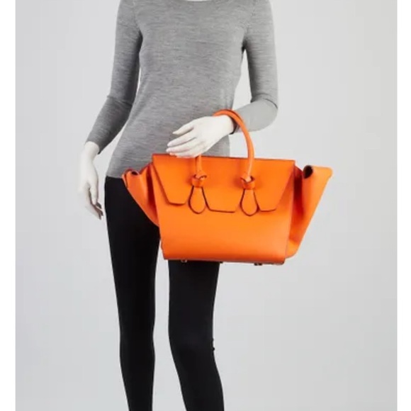 Celine Burned Orange Pebbled calfskin leather tie tote bag ( Rare 🧡) - Picture 4 of 13